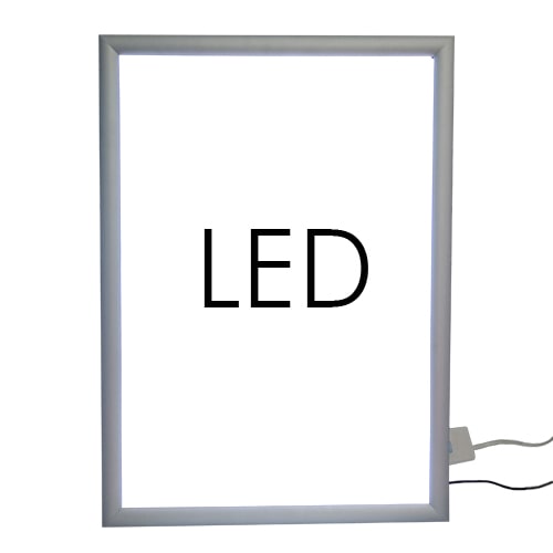 Klaprammer med LED i alu - Snapramme med LED