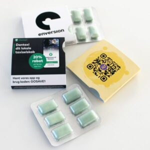 Tyggegummi med logotryk blisterpakning 6 stk.