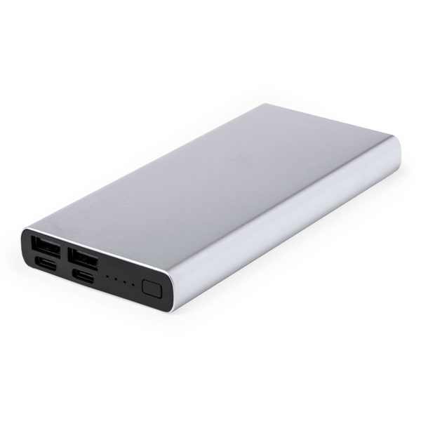 Powerbank i aluminium 10000 mAh - Sølv